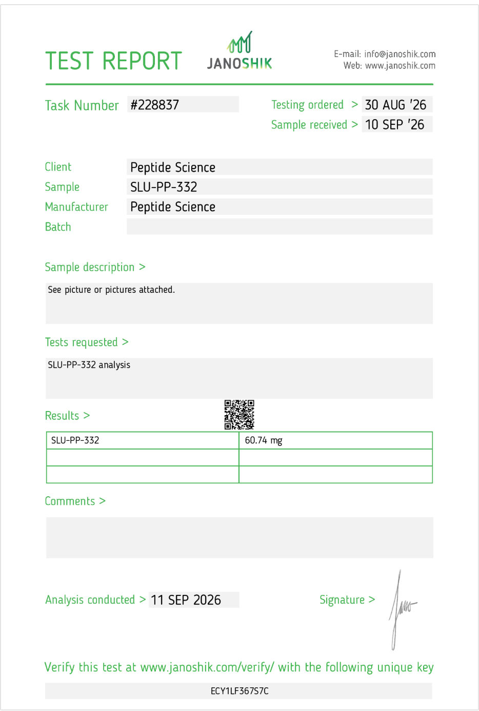 SLU-PP-332 60MG X60